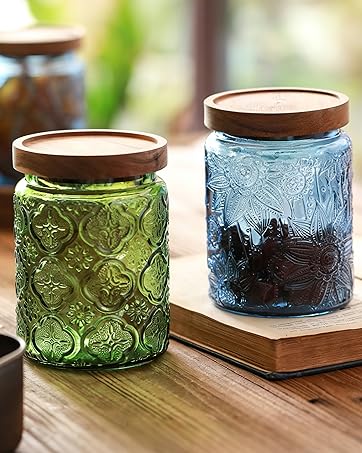 Colored Vintage Glass Jar