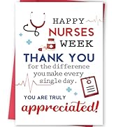 FANCYLUCKY Nurses Week Thank You Card, Nurses Appreciation Gifts for Healthcare Medical Staff, Th...