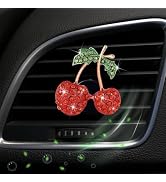 Red Cherry Car Air Vent Freshener Perfume Clip,Rhinestone Air Outlet Fragrance Perfume Clip Fresh...