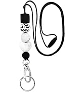 BIHRTC Badge Lanyards Fashion Silicone Beaded Lanyard Breakaway Lanyard Necklace