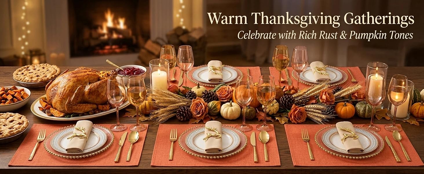 orange placemats