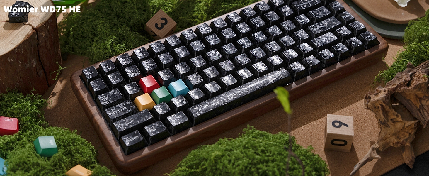 75% Hall Effec Keyboard Wood, Mechanical Keyboard Wireless Rapid Trigger Gaming Custom Keyboard