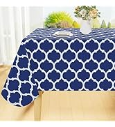 Smiry Rectangle Table Cloth, Waterproof Vinyl Tablecloths with Flannel Backing for Rectangle Tabl...