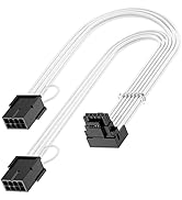 Bangfun 16Pin Right Angled RTX 4070 Ti GPU Power Extension Cable, PCIE 5.0 16Pin Male to 2x8Pin F...