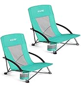 G4Free Beach Chair Folding Portable Beach Backpack Camping Chair for Adults with Mesh Back