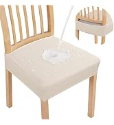 smiry Waterproof Seat Covers for Dining Room Chairs Set of 4, Stretch Jacquard Removable Washable...