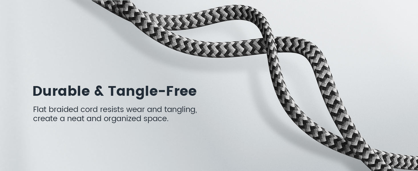 braided flat extension cord