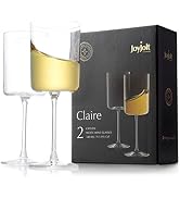 JoyJolt White Wine Glasses – Claire Collection 11.4 Ounce Wine Glasses Set of 2 – Deluxe Crystal ...