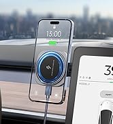 Marnana 15W Wireless Car Charger Mount, Strong Magnetic Phone Holder Car Mount for Tesla Monitor ...