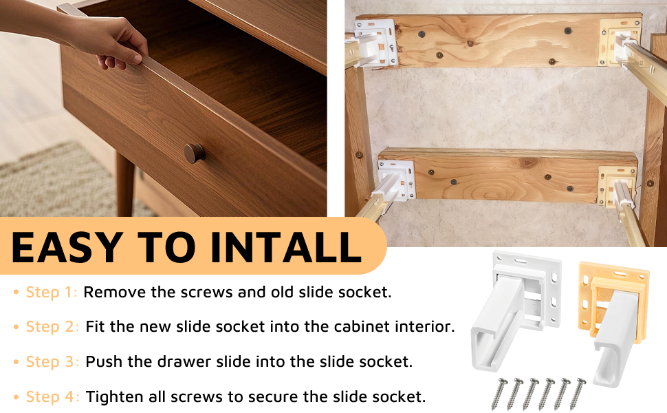 drawer slide socket set cabinet hardware