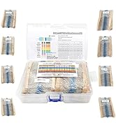 3120pcs 156 Values Metal Film Resistor Kit Minidodoca 1 Ohm-10M Ohm 1/4W 0.25 watt ±1% Tolerance ...