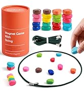 Magnet Game with String, 20 Colorful Magnet Stones for Family and Party, Magnetic Chess Game