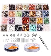 Fishdown 28 Color Gemstones for Jewelry Making Kit, Irregular Crystal Chips Stone Beads Crystals ...