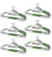 MLKJHHI 60 Pack Heavy Duty Plastic Hangers, Non Slip Clothes Hangers with Rubber Pads and 360° Ho...