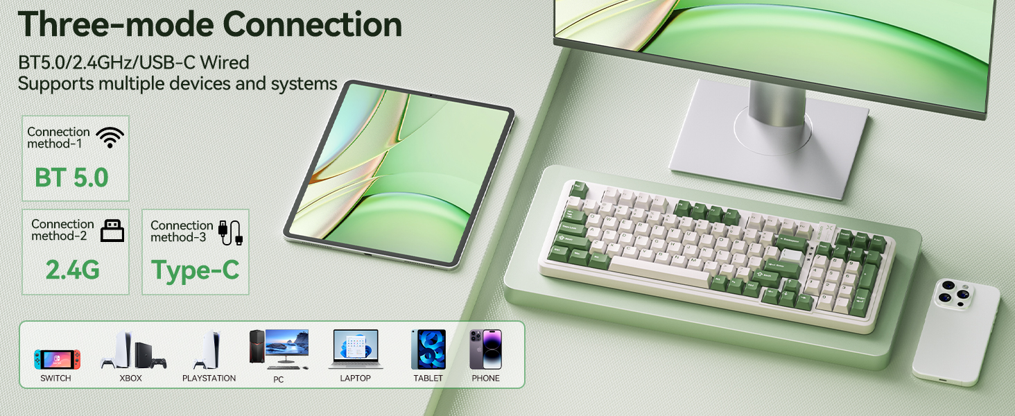 green wireless keyboard