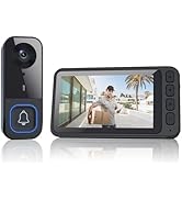 TKMARS Doorbell Camera Wireless No Subscription 2.4GHz, Door Bell Cameras with Monitor Screen, In...