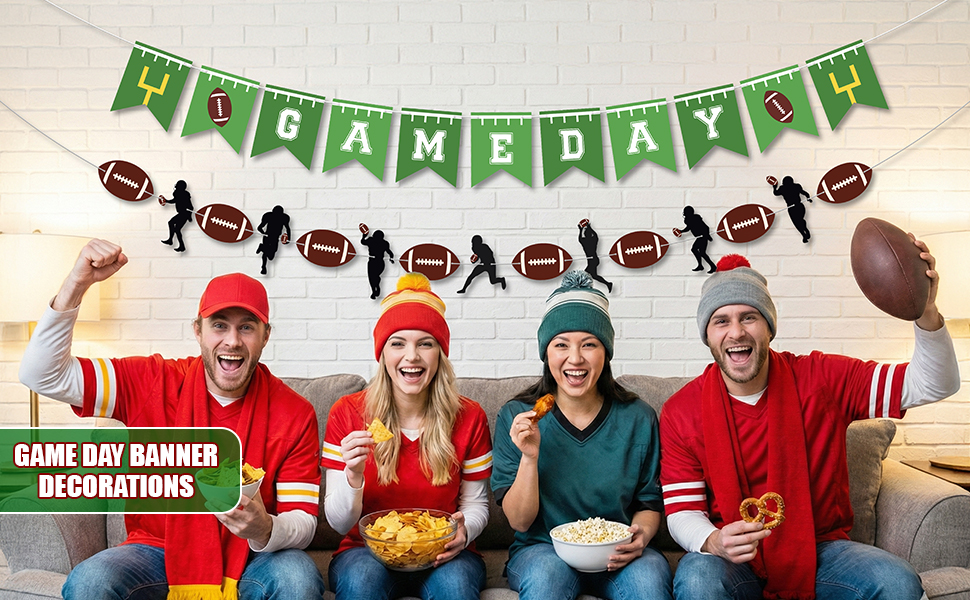 Pre-Strung Game Time Football Banner