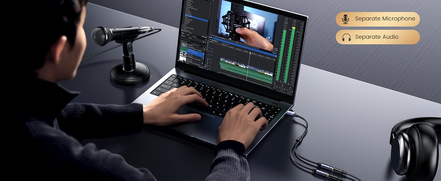 3.5mm Headphone and Microphone Jack for PS4/PS5/PC/Laptop