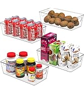 SimpleHouseware Refrigerator Organizer Storage Bins Kitchen/Pantry, Clear, Set of 4