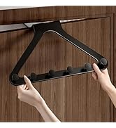 YESENT Black Door Hook Metal Material Integrated Triangle 6 Hooks for Hanging Clothes, Hats, Hang...