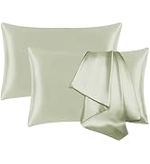 Jogcaw 2 Pack 100% Silk Pillowcase for Hair and Skin, Soft Breathable Cooling Mulberry Silk Pillo...