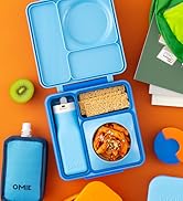 lunch box with pasta and a water bottle inside of the lunch box