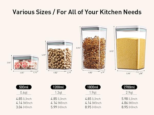 various sizes