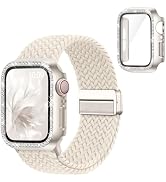Butifacion Magnetic Braided Band Compatible for Apple Watch Bands and Bling Case 40mm 41mm 44mm 4...