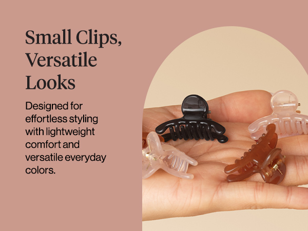 Kitsch Arched Small Hair Clips | Secure Hold Mini Hair Clips | Great For Styling Sections