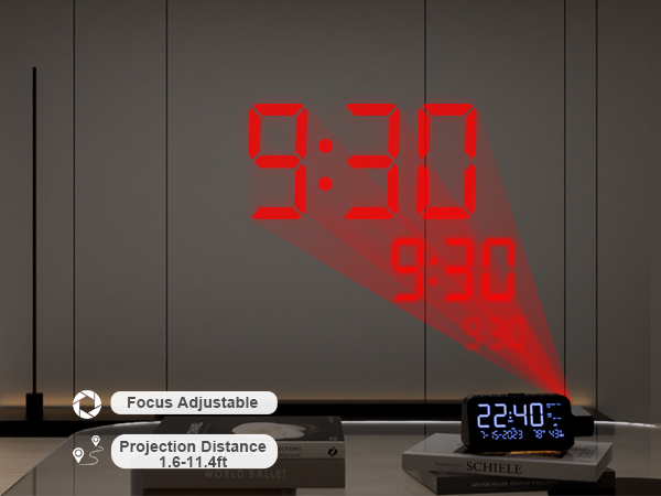 clock projection on ceiling