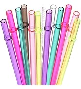 Dakoufish 13" Long Reusable Tritan Replacement Drinking Straws for 40 oz,30 oz &amp; 24 oz Mason Jar,...