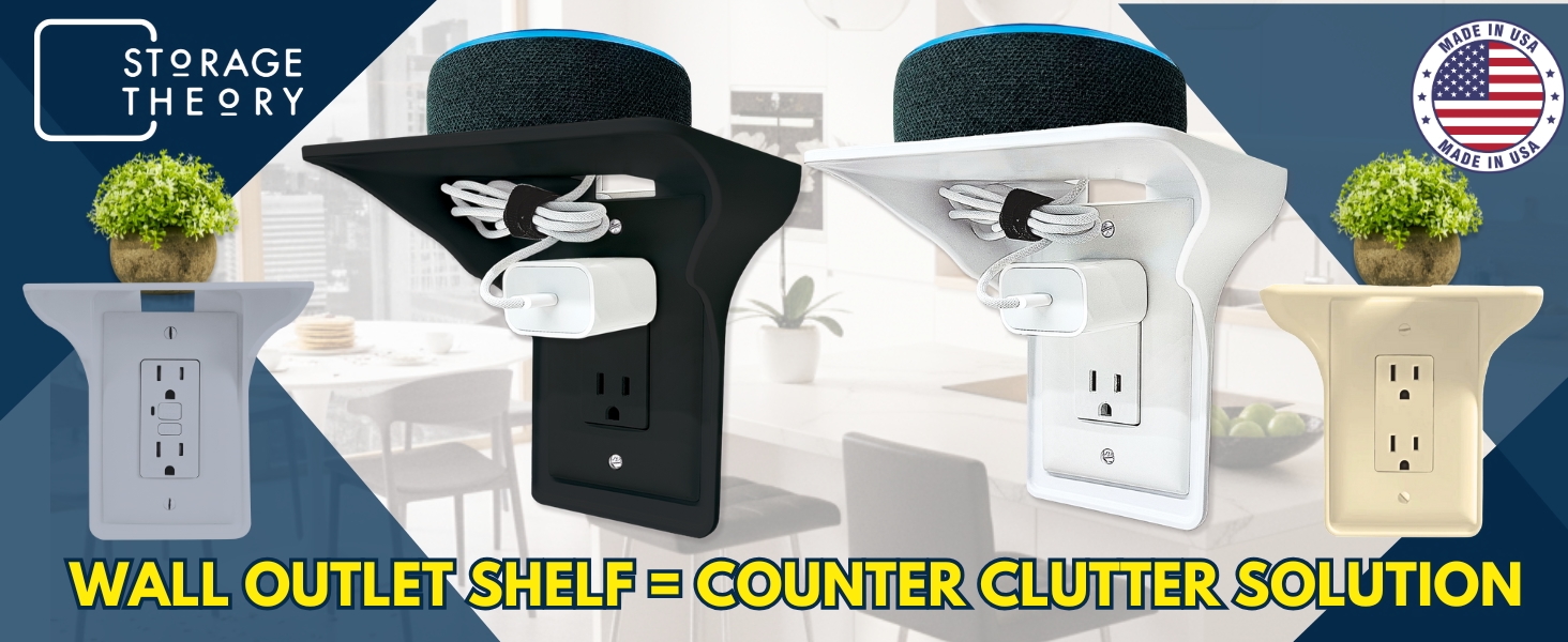 Bathroom outlet shelf alexa dot holder Electric toothbrush holder organization toilet tablet holder