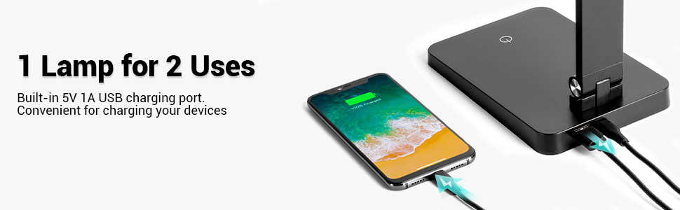 Desk Lamp with USB Charging Port