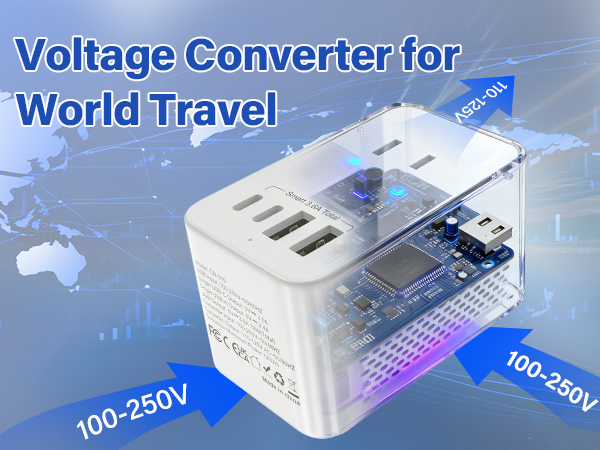 Voltage Converter US to Europe, 220 to 110 Converter for European Travel