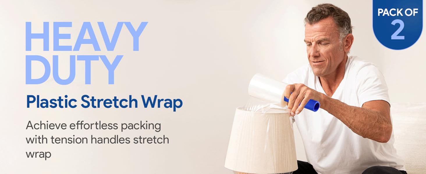 Moving storage plastic wrap stretch 80 gauge 1500 handle