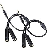 HOSONGIN 2 Pack 1/4 inch TRS Stereo Splitter Y Adapter 1.6ft, 1/4 Inch 6.35mm TRS Stereo Male Plu...