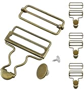 DALQUIS Metal Overall Clip Buckles Replacement, Metal Suspender Buckles with Adjustable Slide Buc...