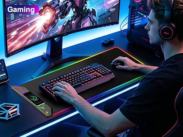 RGB Gaming Mouse Pad with Wireless Charging