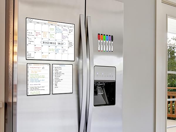 Magnetic Dry Erase Monthly Calendar Whiteboard Set for Fridge