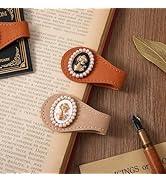 2PCS Vintage Magnetic Leather Bookmark, Leather Magnetic Bookmarks for Women, Magnetic PU Bookmar...
