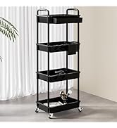 4-Tier Rolling Utility Cart-Black