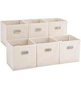 MAX Houser 6 Pack Foldable Fabric Storage Bins with Handles - Ideal for Closet Organization, Bedr...