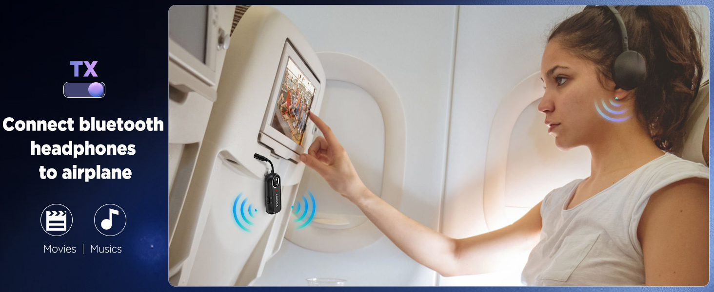 2-in-1 Airplane Bluetooth 5.3 Adapter