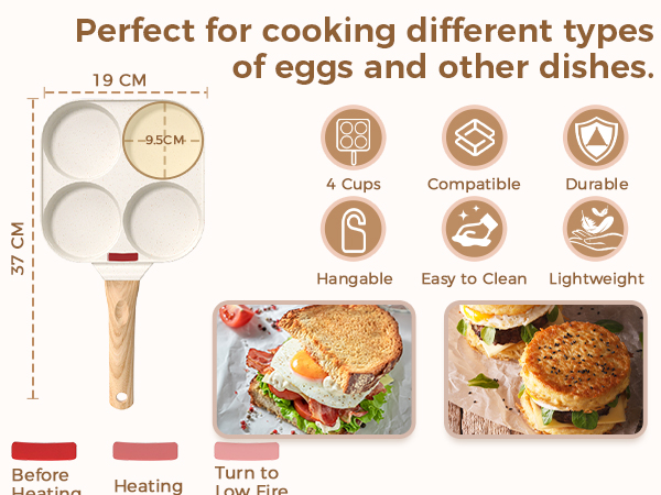 4 Hole Egg Frying Pan For Breakfast