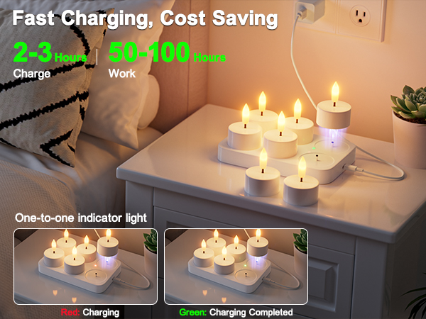 rechargeable candles with charging base
