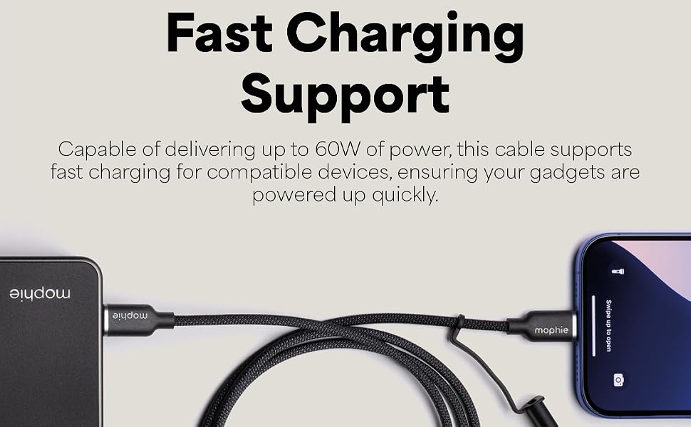 switch tip lightning cable supports fast charging up to 60w of power.