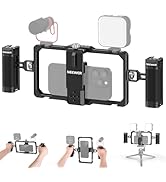 NEEWER Upgraded Phone Rig Vlogging Kit, Video Stabilizer with Dual Handle, Wireless Mic Clip Slot...