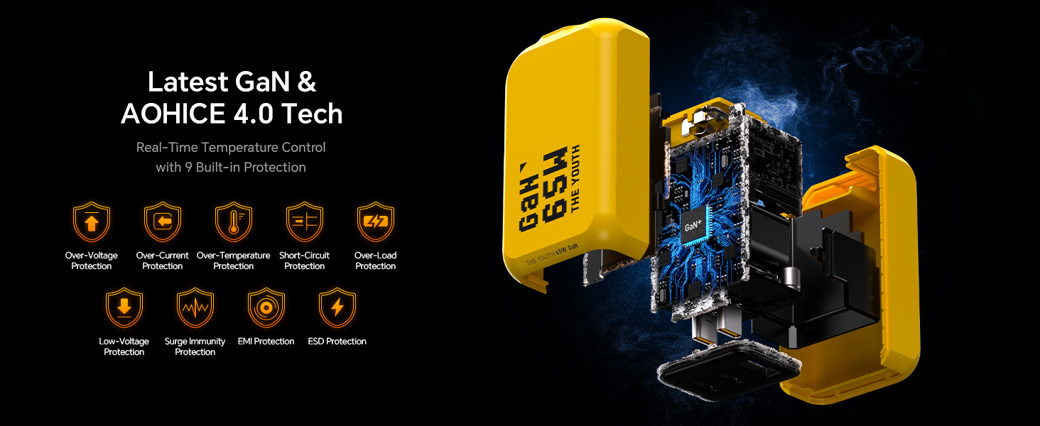 65w usb fast charger block