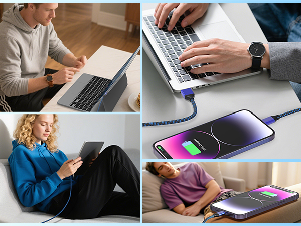 6PACK-3/3/6/6/6/10 FT iPhone Charger