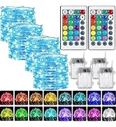TenSteed Color Changing Fairy String Lights with Remote, 60 LED 19.68ft Waterproof Decor for Bedr...